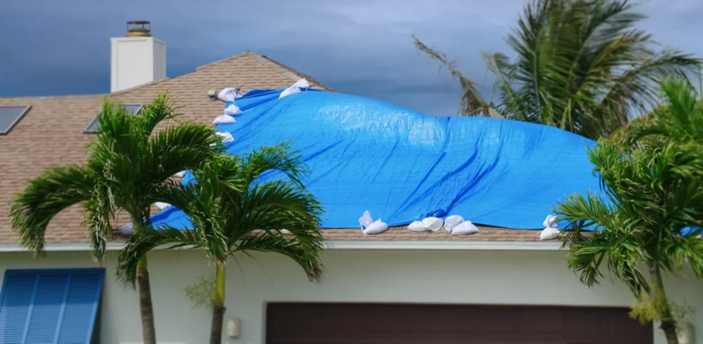 Roofer inspecting Tampa roof